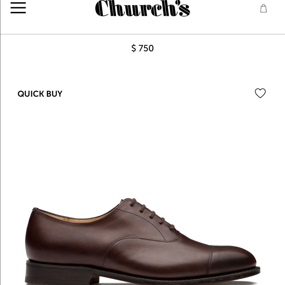 Church’s Nevada Leather Oxford Ebony Oxfords